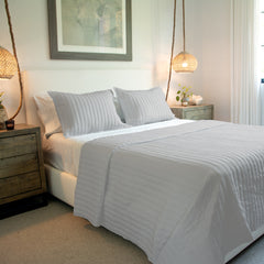 Vertical Stripes 3pc. Quilt Set