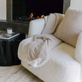 boucle throw oatmeal