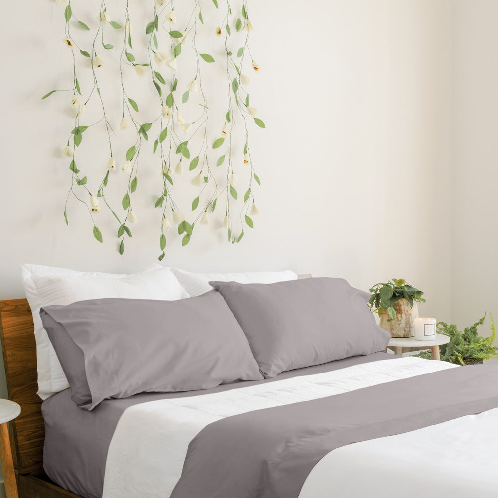 Cotton Sateen Pillowcases | 400 TC | Graphite