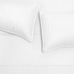 Vertical Stripes Quilted Blanket Set
Color: White