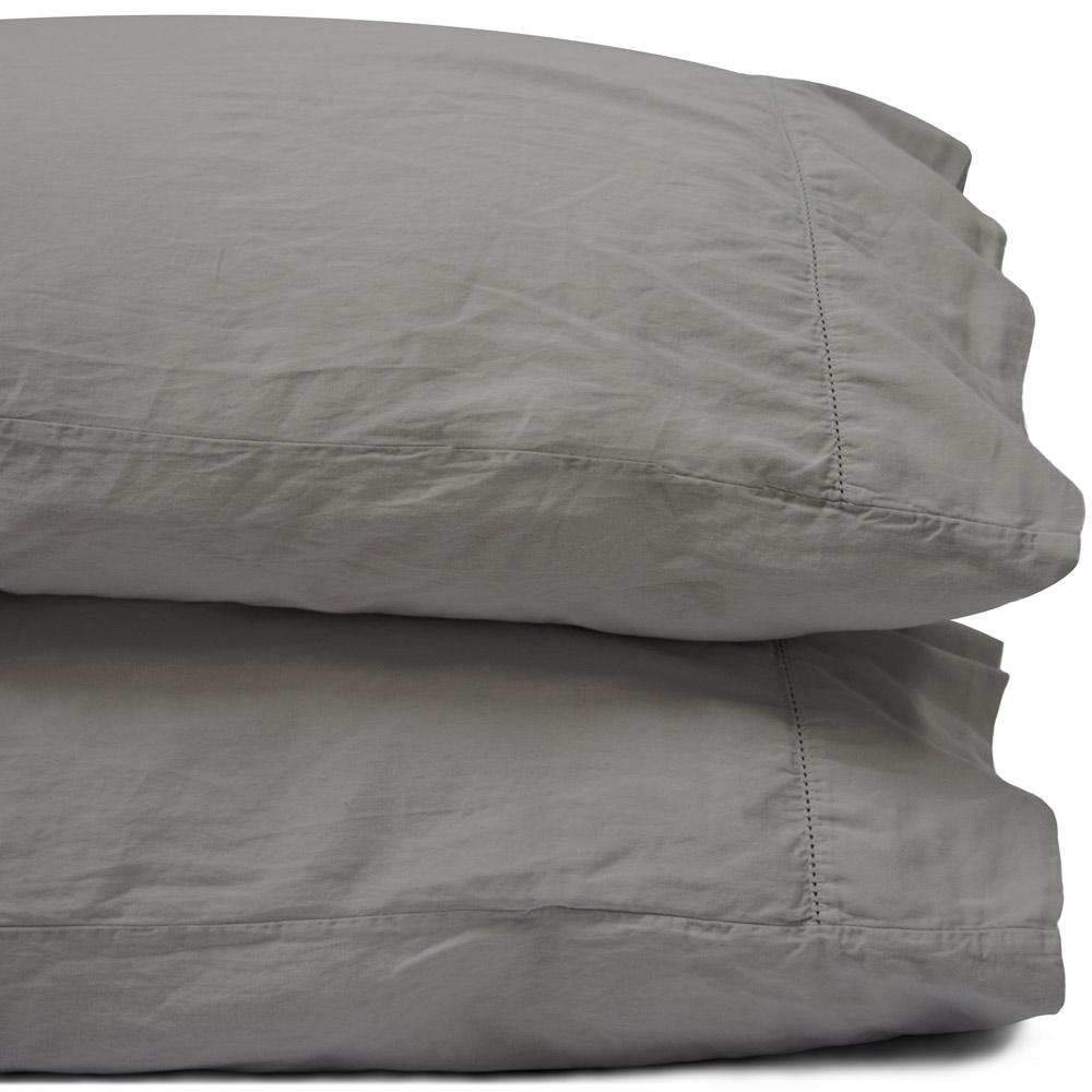 Cotton Sateen Pillowcase | Relaxed Storm Gray