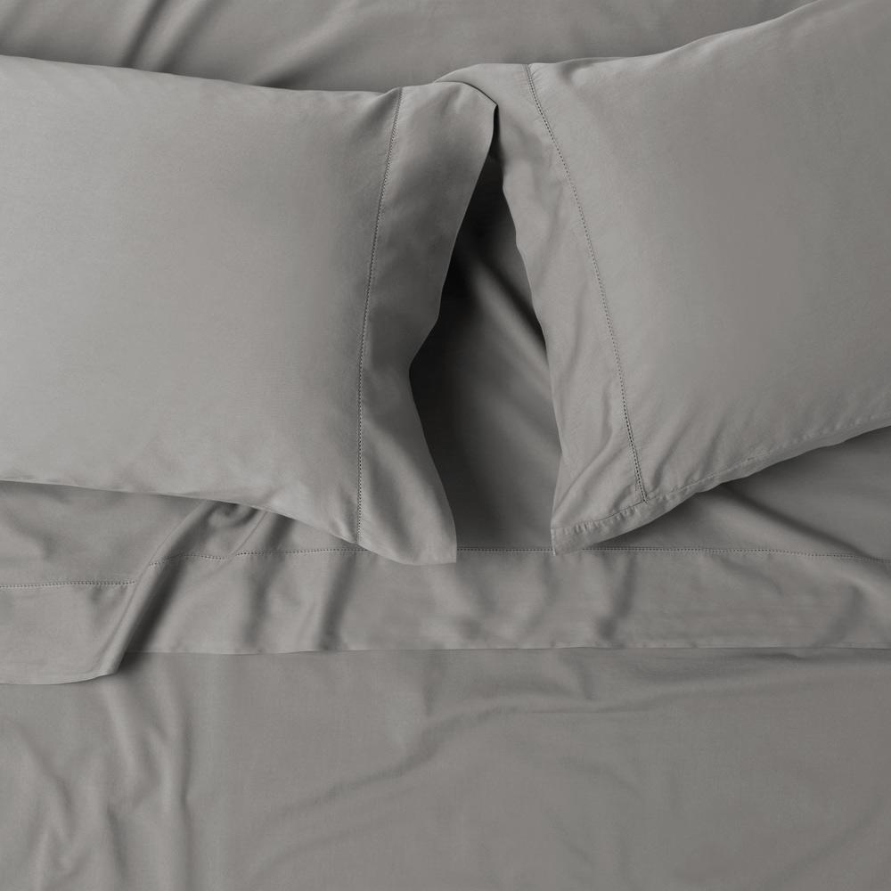 Cotton Sateen Pillowcase | Relaxed Storm Gray