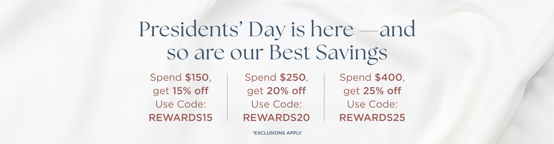 Presidents Day Savings