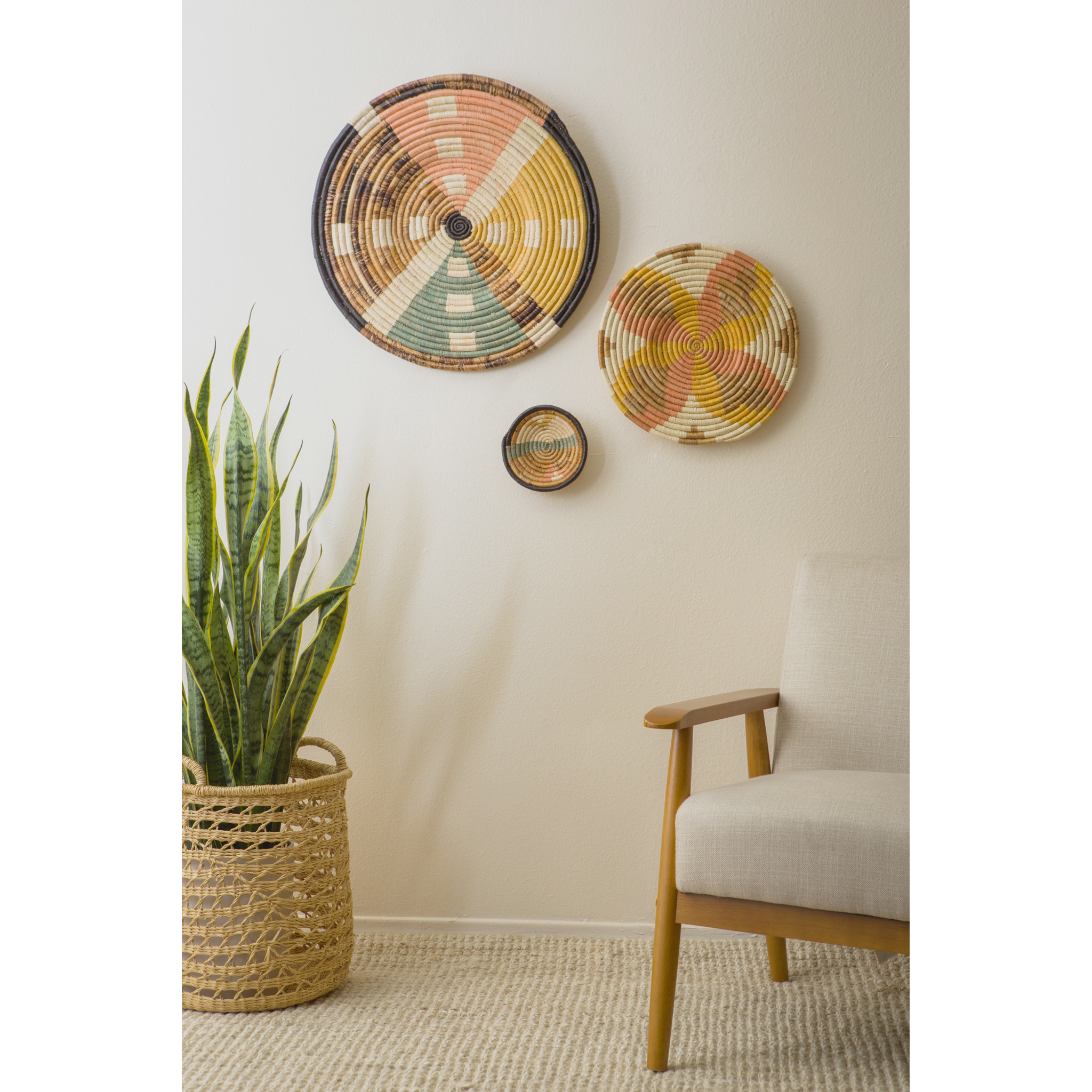 21 Inch Large Mbalwa Woven Wall Art Plate