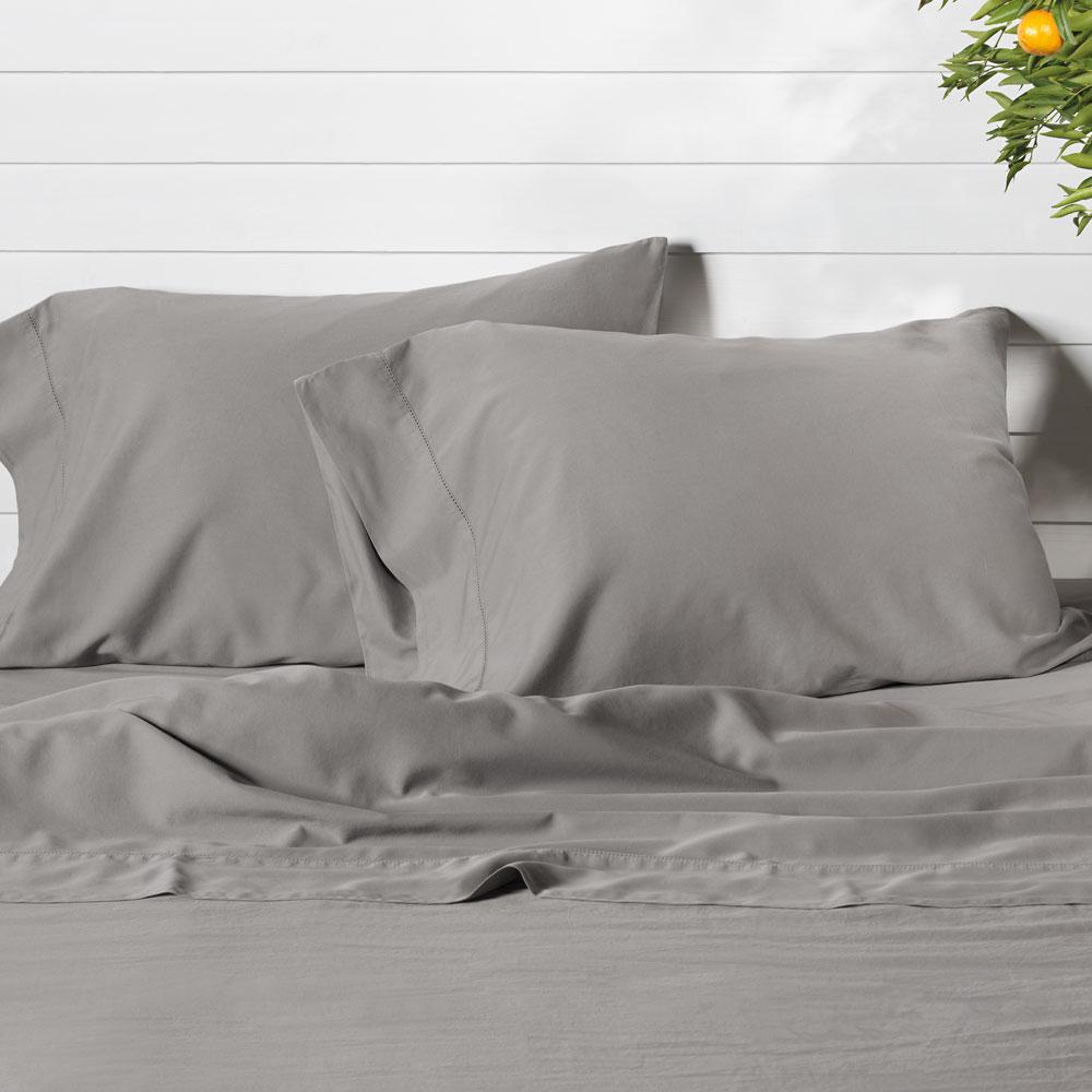 Cotton Sateen Pillowcase | Relaxed Storm Gray